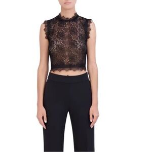 BCBG New York HIGH NECK LACE TOP